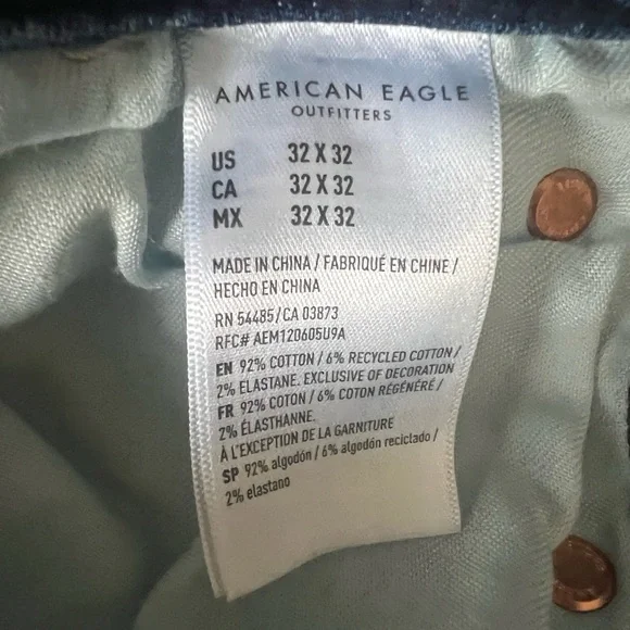American Eagle Slim Straight-Leg Jeans Size: 32x32 - Picture 7 of 11